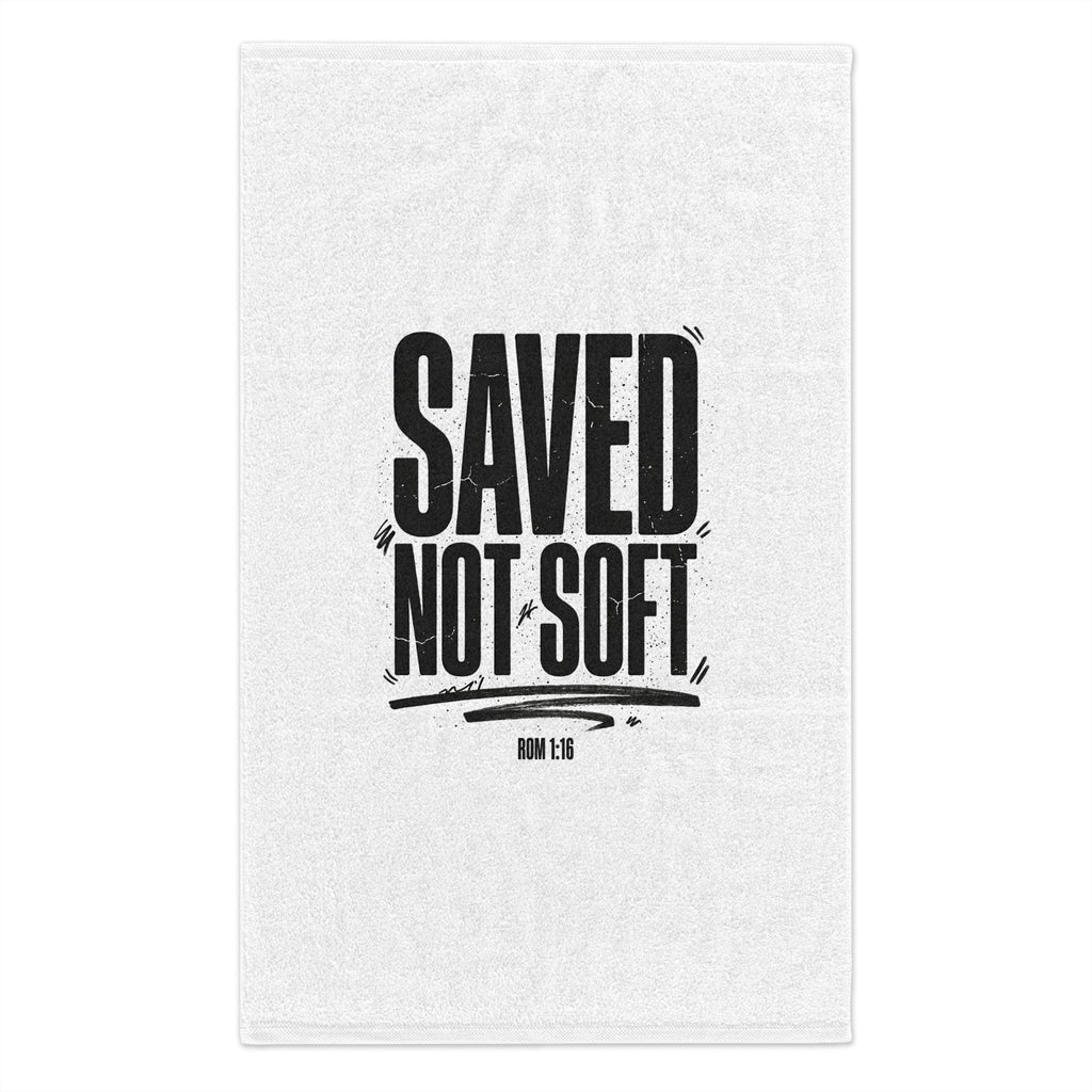 Saved Not Soft Rally Towel – Christian Inspirational Gym & Sports Towel (11x18)