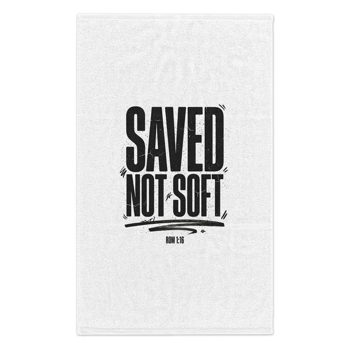 Saved Not Soft Rally Towel – Christian Inspirational Gym & Sports Towel (11x18)