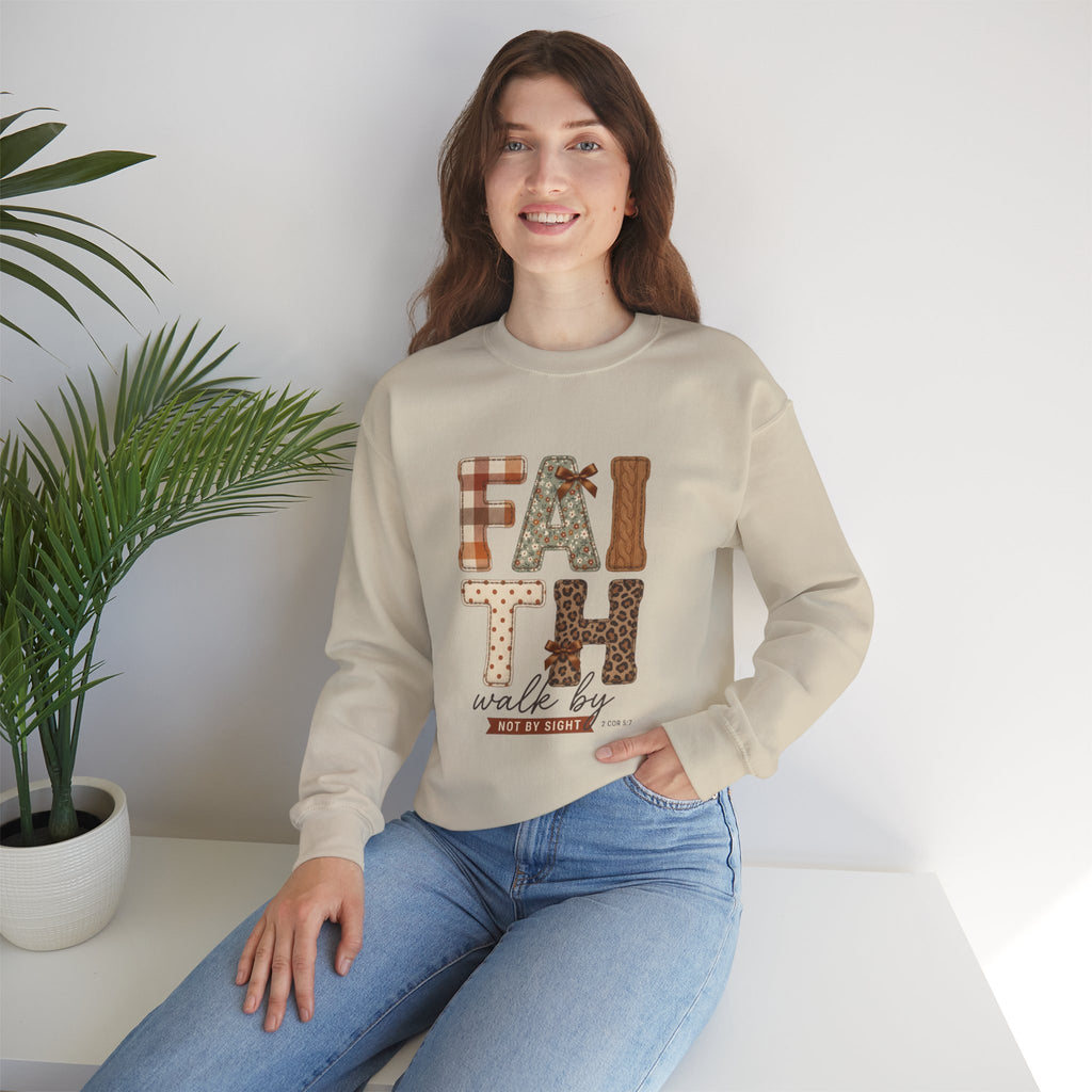 Faith Walk Crewneck Sweatshirt – "Walk by Faith" Christian Pullover