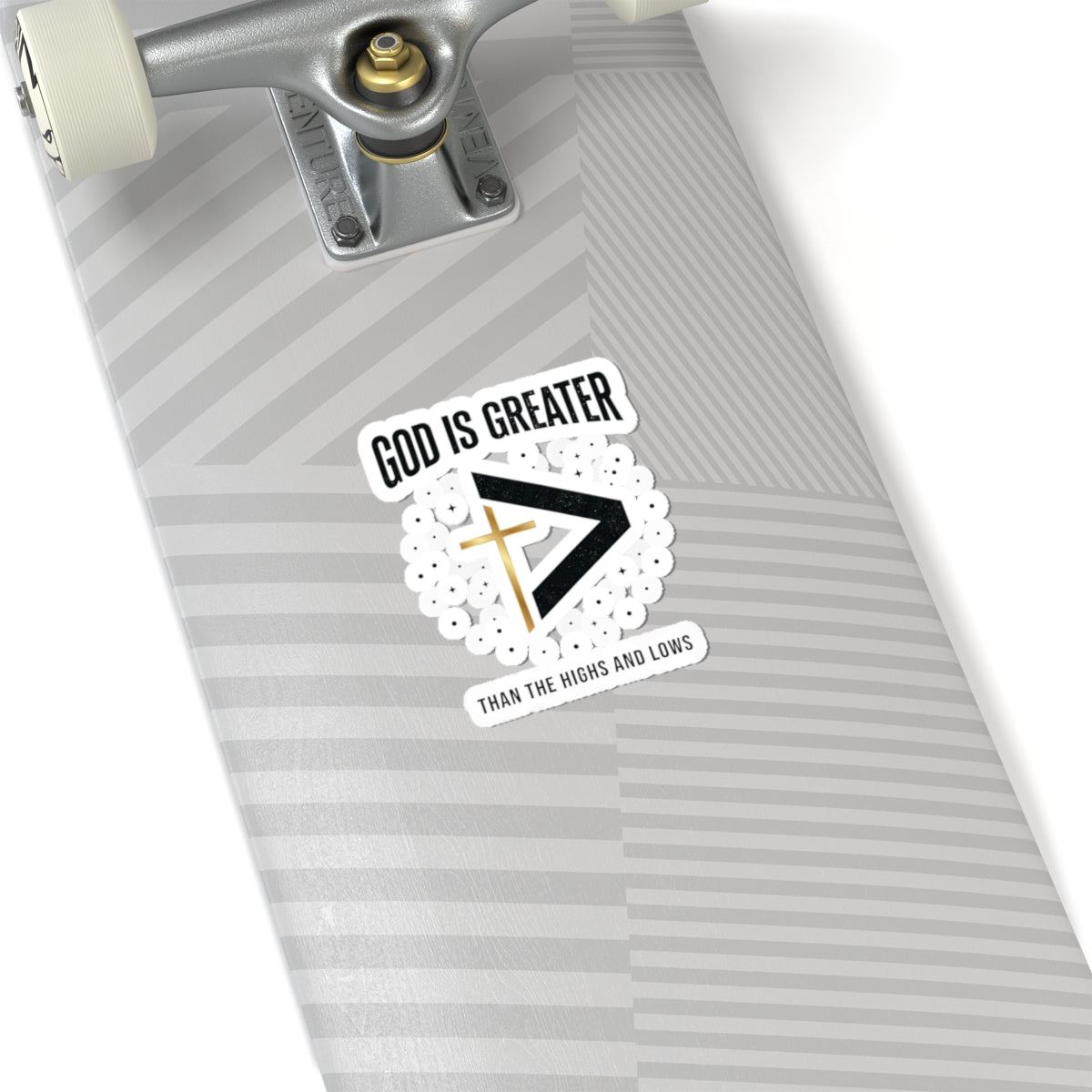 God Is Greater Cross Sticker | Christian Faith Sticker, Scripture Decal