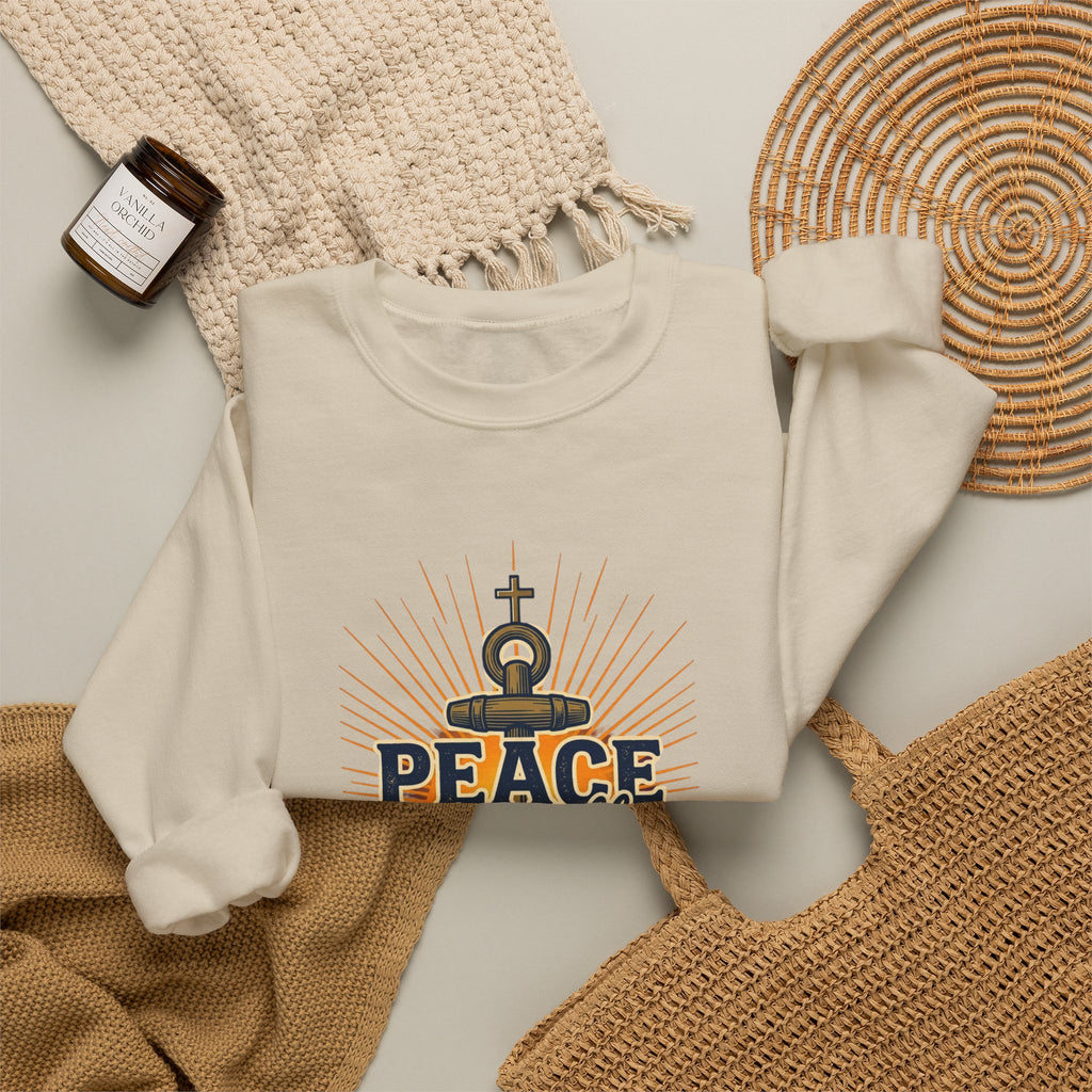 Peace Be Still Anchor Sweatshirt – Mark 4:39 Christian Crewneck