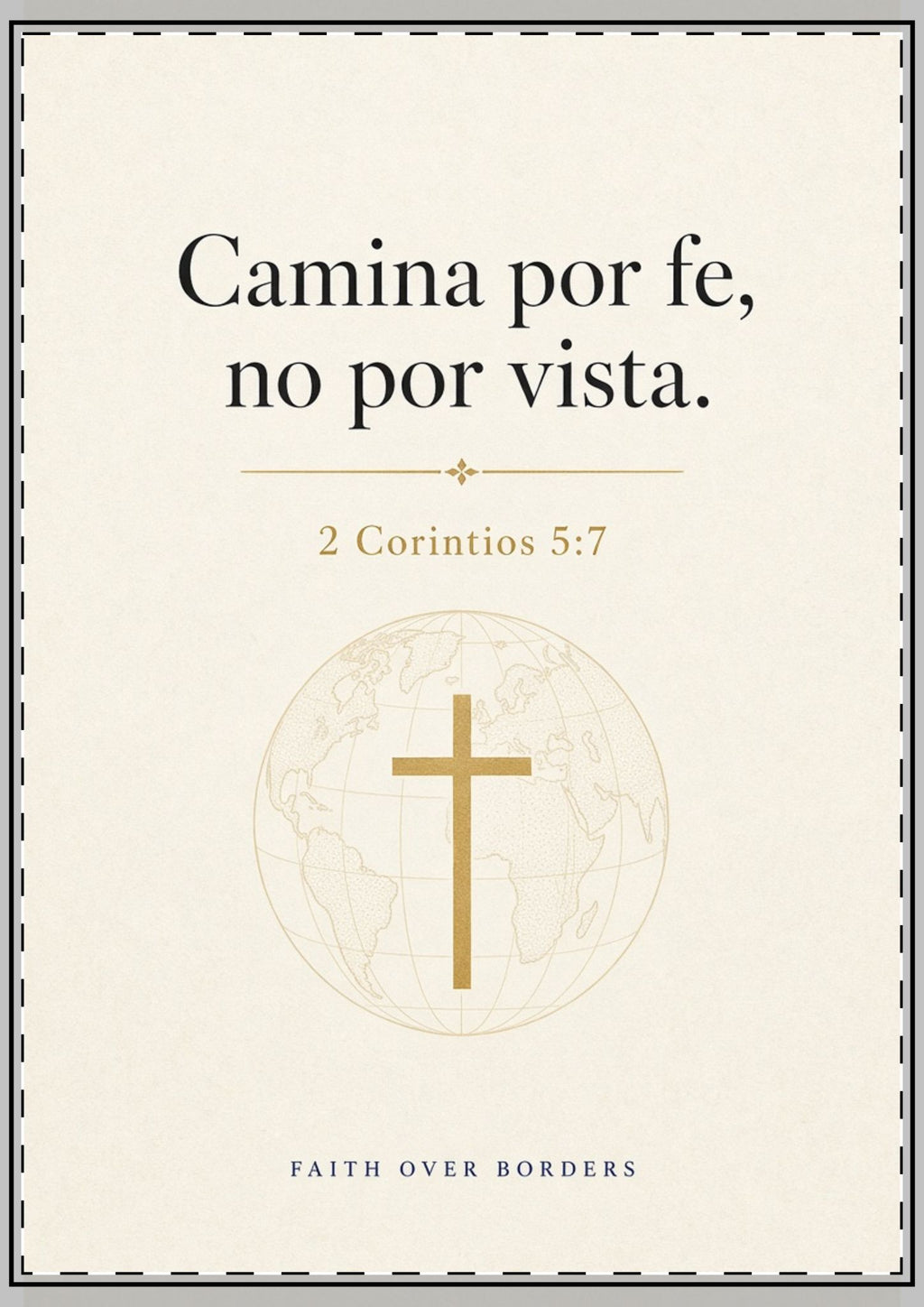 Tarjeta Camina por Fe | 2 Corintios 5:7 | Español