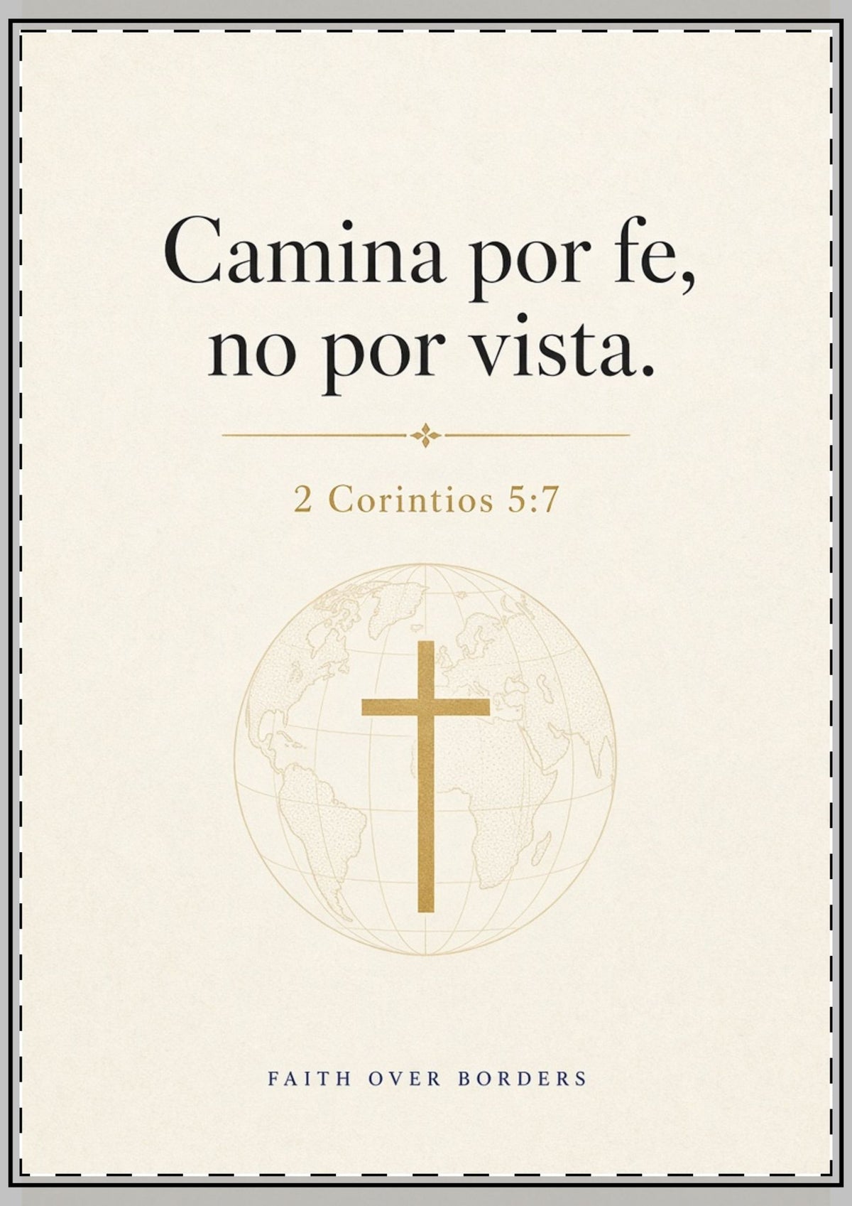 Tarjeta Camina por Fe | 2 Corintios 5:7 | Español