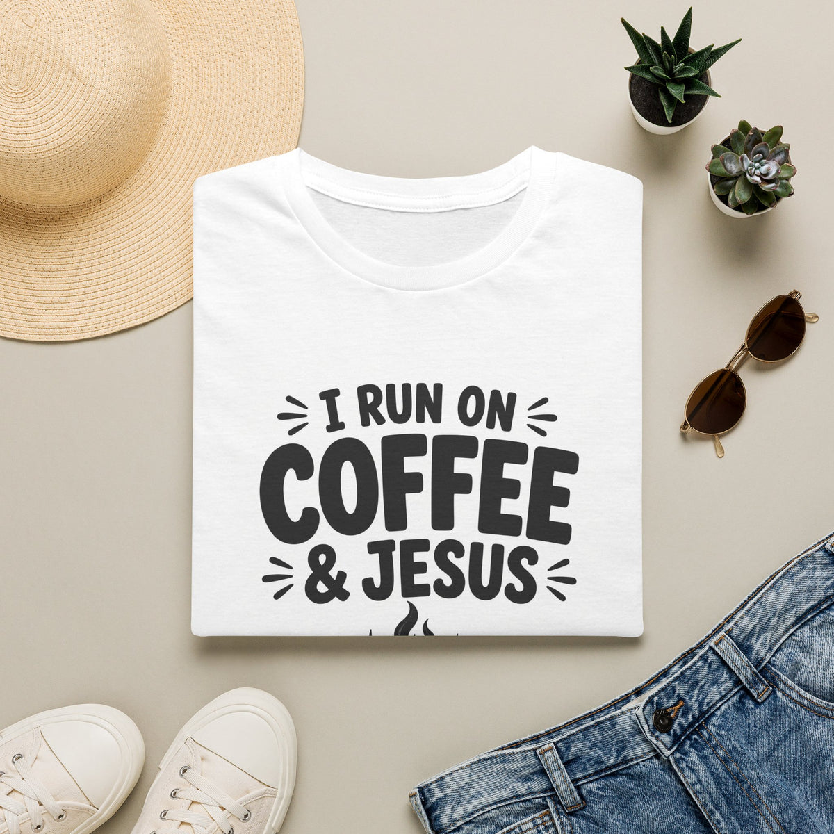 Coffee & Jesus T‑Shirt — "I Run on Coffee & Jesus" Christian Faith Shirt