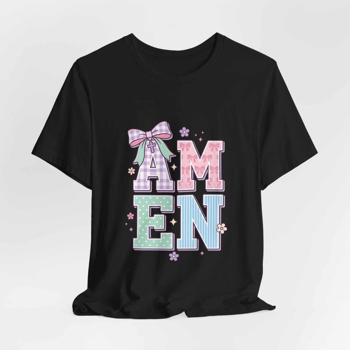 AMEN pastel rainbow scripture tee | Christian faith shirt