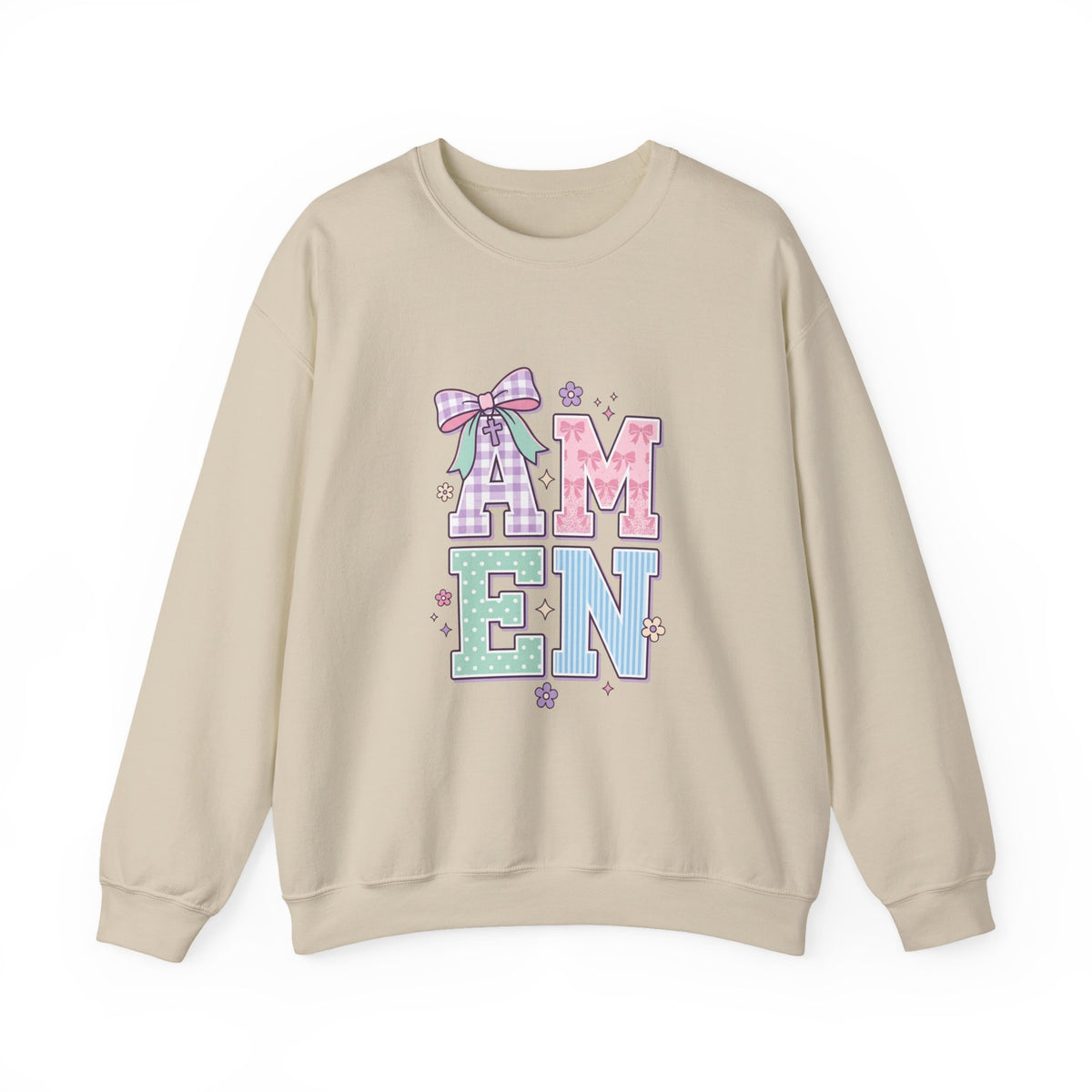 Amen Rainbow Christian Sweatshirt | Colorful Faith Crewneck