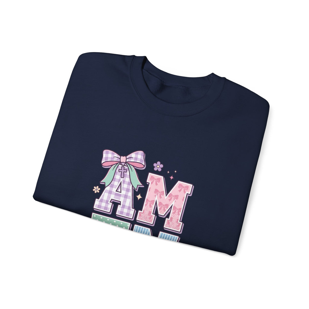 Amen Rainbow Letter Sweatshirt | Christian Faith Pastel Scripture Style