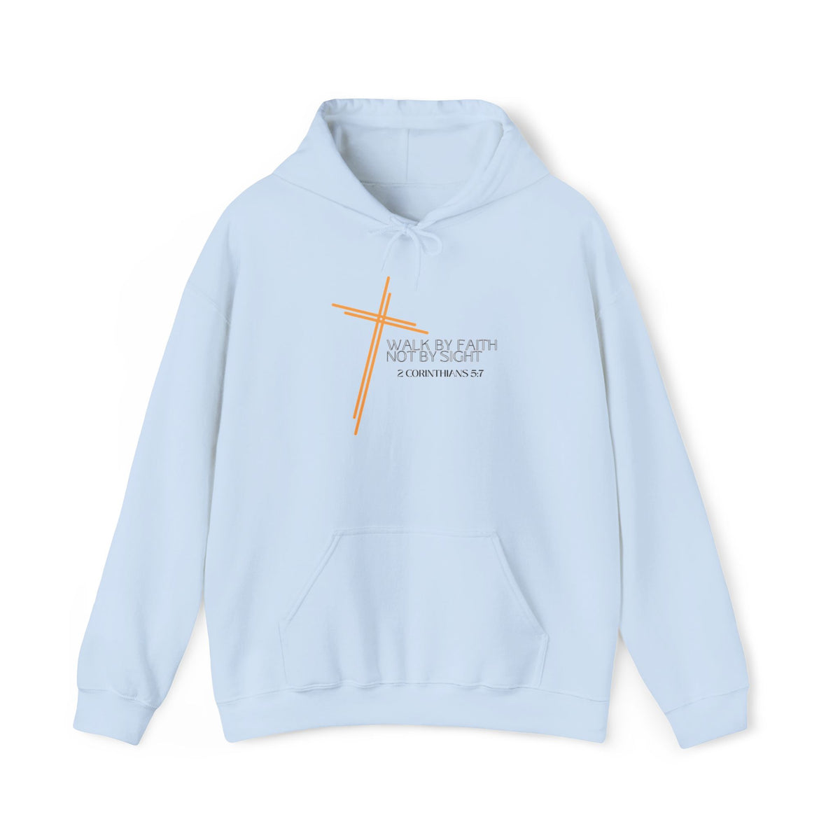 Faith Cross Hoodie - "Walk by Faith Not by Sight" Christian Pullover