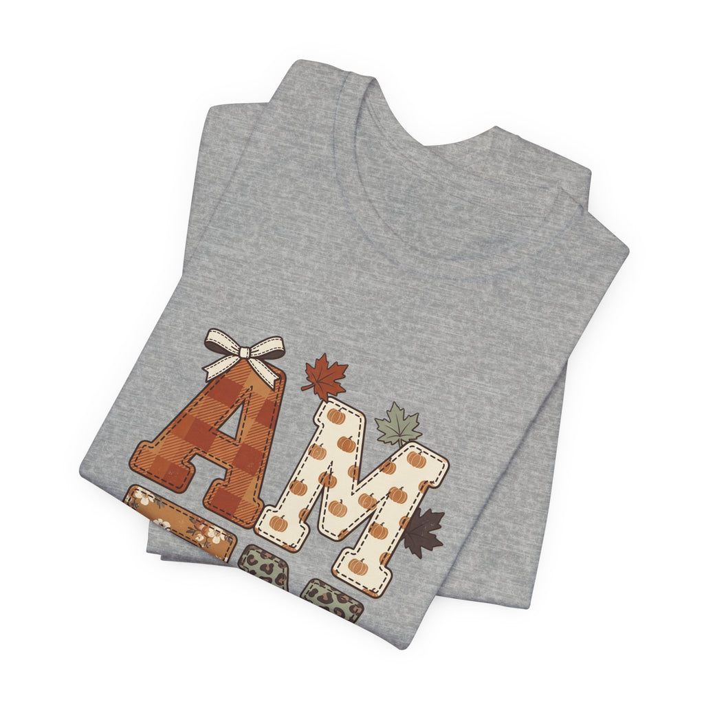 Amen Fall Graphic Tee — "AMEN So Be It" Autumn Leaves Shirt