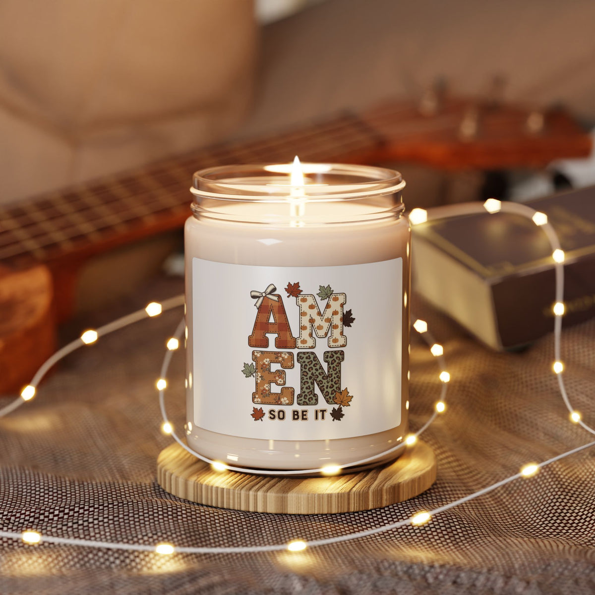 Soy Candle — "AMEN So Be It" Autumn Scented 9oz