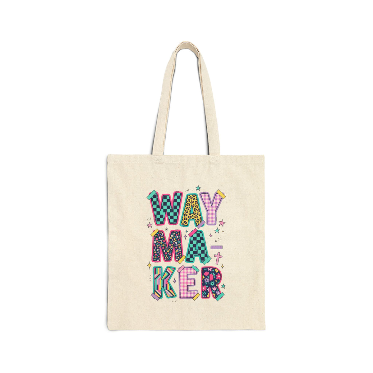 Waymaker Colorful Graphic Tote Bag — Inspirational Bible Verse Gift Tote
