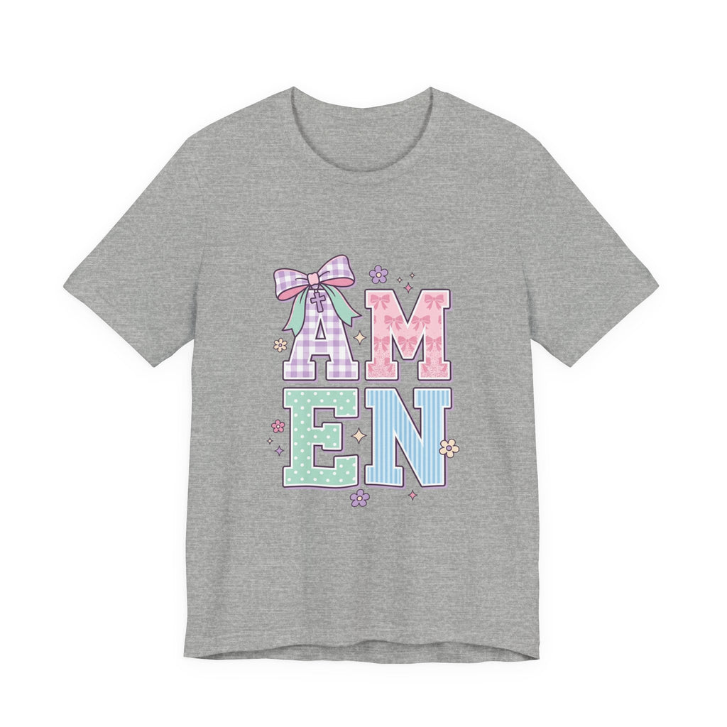 AMEN pastel rainbow scripture tee | Christian faith shirt