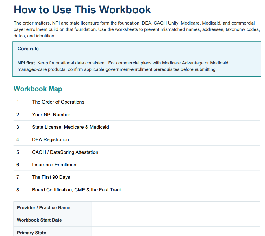 Provider Enrollment Playbook PDF